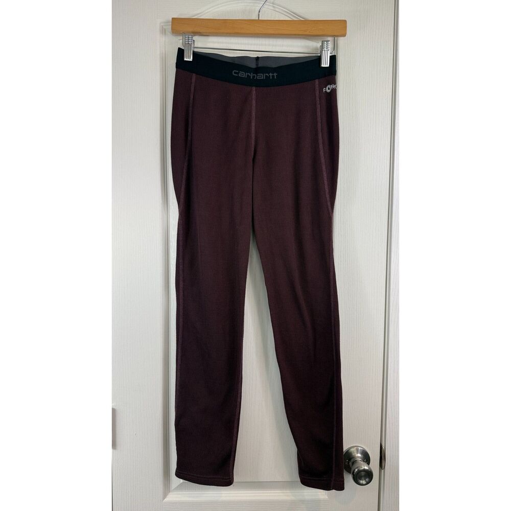 Carhartt Force Women’s Thermal Base Layer Leggings Deep Wine Size S Petite 4-6